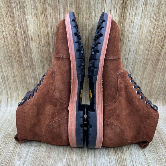 Taylor Stitch Moto Boot Men's Size 9 Snuff Suede Brown Vibram Cap Toe Boots - Picture 7 of 9